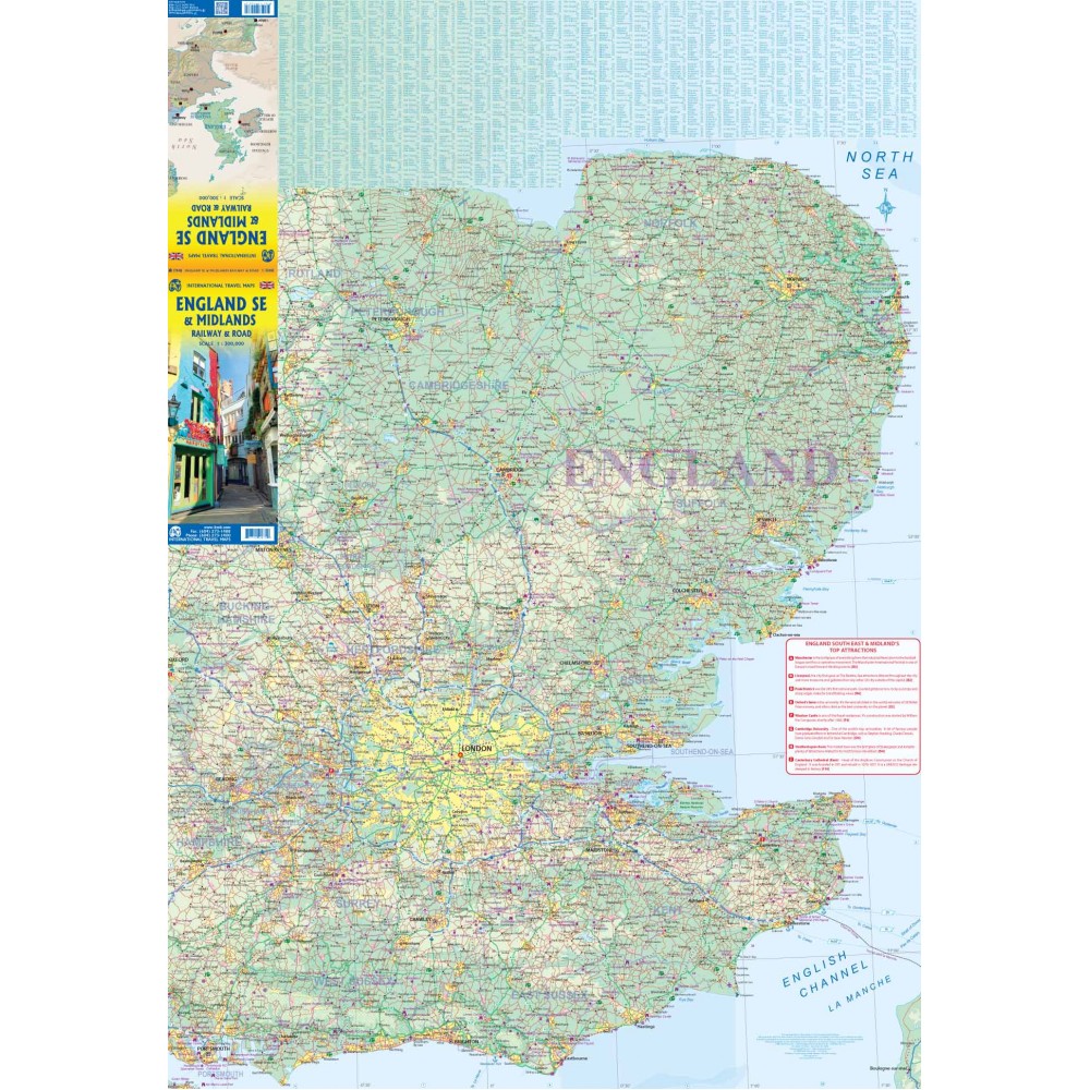 Järnvägskarta England Sydöstra och Midlands ITM